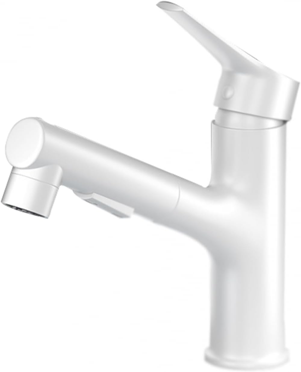 Zqfhsx White Faucet For Bathroom Sink Single Hole Pull Out Brass Undermount Basin Faucet-Gray(Cromo)