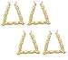 2 Pairs of Goldtone Triangle Bamboo 3.5 Inch Hoop Pincatch Earrings (E-799)