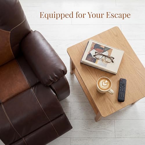Image of Single Leather Manual Recliner Chair, Oversized Lazy Boy Recliner with Home Theater Seating, Breathable Living Room Reclining Chair for Adults Reading, Gaming, Relax, Brown