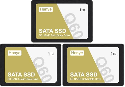 Hanye 1TB �����^SSD 2.5�C���` 7mm 3D NAND�̗p SATAIII 6Gb/s 550MB/s ���K�㗝�X�i (× 3)