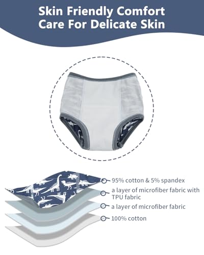 ALVABABY Baby Potty Training Pants 8 Packs Cotton Absorbent Reusable Toilet Training Underwear for Toddler Girls Boys 2T-4T 8XC01A-3TJ3