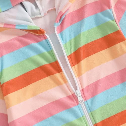 Image of Socutebabe Toddler Girl Swimsuit Cover Up Kids Beach Dress Bow Print Long Sleeve Hooded Bathing Suit Towel Coverup Swimwear