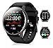 KELUONA Smartwatch ZL02 Deportivo, Reloj Inteligente con Función de Llamadas, Impermeable IP67, Monitor De Frecuencia Cardíaca/Oxígeno en Sangre/Presión Arterial, Correa de Silicona Negra