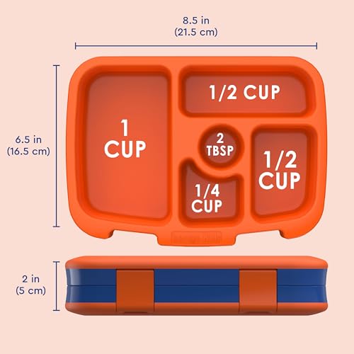 Image of Bentgo Kids Prints Leak-Proof, 5-Compartment Bento-Style Kids Lunch Box - Ideal Portion Sizes for Ages 3-7, Durable, Drop-Proof, Dishwasher Safe, & PFAS & BPA-Free Materials (Sports)