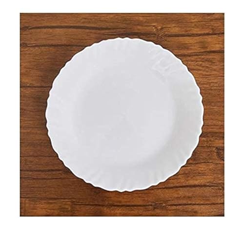 Image of SkyKey Opal Glass larah Quarter Plate Set White, 7.5 Inch- Set of 6 Suitable for Every Occasion