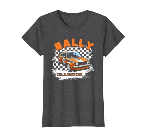 Rally Classics Shirt Car Racing Motorsport Rally Sport T-Shirt, Women, Dark Heather Grey, X-Large