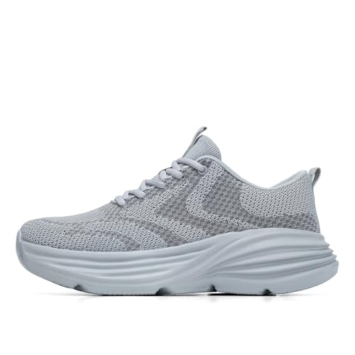 Image of WJA Men's Non Slip Walking Shoes Lightweight Breathable Casual Running Shoes Fashion Sneakers Mesh Workout Sports Shoes