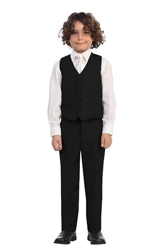 2 Piece Kids Boys Black Vest and Pants Formal Set, 12