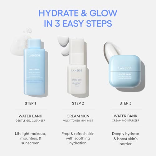 Image of LANEIGE Water Bank Blue Hyaluronic Acid Cream Daily Face Moisturizer: Hydrating Korean Lightweight Face Cream with Ceramides & Squalane for Lasting Deep Hydration & Skin Barrier Support