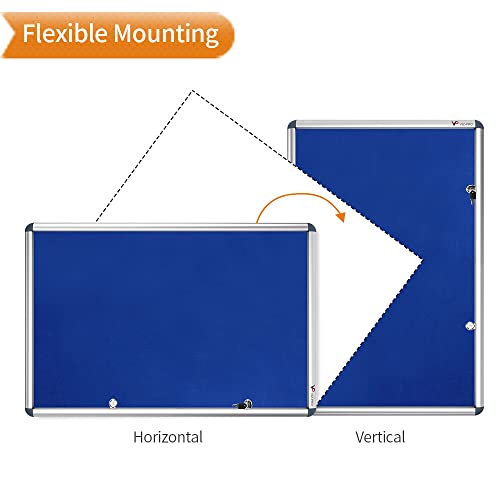 Viz-Pro Tamperproof Lockable Noticeboard Class 1 Aluminium Framed 48X24 Inches #TOP4