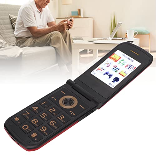 Flip Phone For Seniors,Unlocked Senior Flip Cell Phone With Big Buttons Gsm Flip Phone For Elderly,Fast Dial,Camera,Radio,Calculator,Calendar (Red) #TOP3