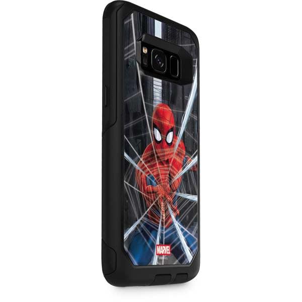 Skinit Decal Phone Skin Compatible with OtterBox Commuter Galaxy S8 Plus - Officially Licensed Marvel Spiderman Web Throw Design