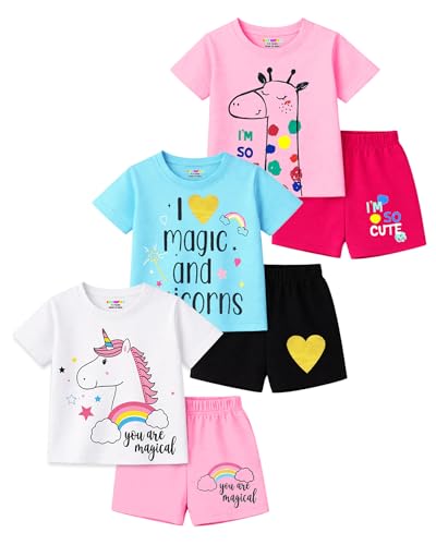Image of Kuchipoo Girls Regular Fit Cotton T-Shirts and Shorts Set