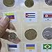 10-Pack Coin Collecting Pages PVC Protectors Coin Collection Holders Storage Sheets with World Flags Set