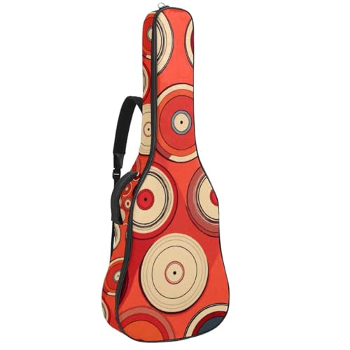 Housse de transport guitare acoustique au design vintage d'enregistrements