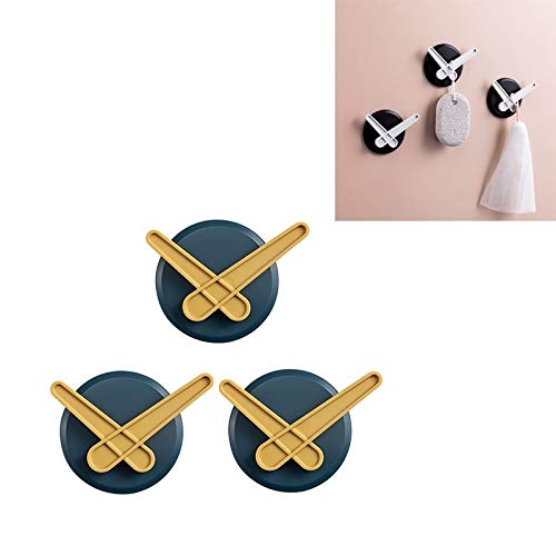 DINGXUEMEI DXM CVFG 3 PCS Punch-Free Hook Adhesive Home Strong Bathroom Wall Door Key Decoration Sticky Hook (Color : Blue Yellow)