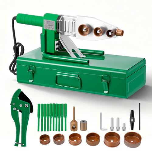 Machine à Souder Emboîtement, 2000W Pour Tubes Ppr Machine Souder Professionnelle Pour Tubes Plastiques ø20–63Mm Avec Affichage Numérique Compatible Ppr/Pb/Pe/Pert Température Soudage 150°C à 400°C