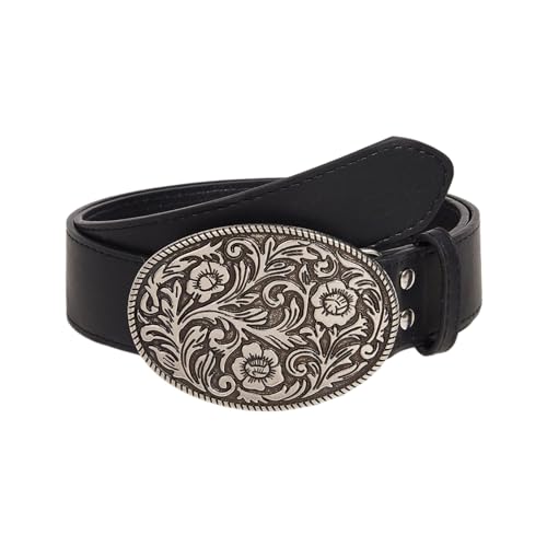 Adjustable Length Waist Belt With Metal Carved Buckle Adult Waistband PU Belts For Ethnic Costume Wear