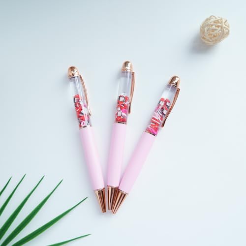 Image of Lipstick Love Letters Heart Valentine's Romantic Funny Pens Cute Floater Floating Liquid Writing Journaling Office Pen Unique Gift For Women Men