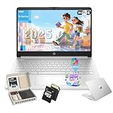 HP 2025 14' Everyday Laptop for Student & Business - 16GB RAM, 128GB UFS & 256GB SD Card • Intel Quad-Core N150 Processor • Ai Copilot • Win11 Pro • 1 Year Office 365 • w/Accessories (Silver)
