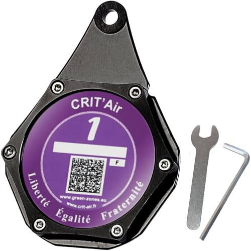 Vignettenhalter Motorrad, Schutz für Offizielle Grüne Umweltplakette, Schutzhülle, Halterung für Vignette, Motiv Crit Air/Offizielle Grüne Umweltplakette, wasserdicht, für Motorrad,Quad,Scooter