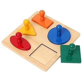Shape Puzzles Adena Motessori 5-Shape Preschool Equipment Early Development Baby Toy