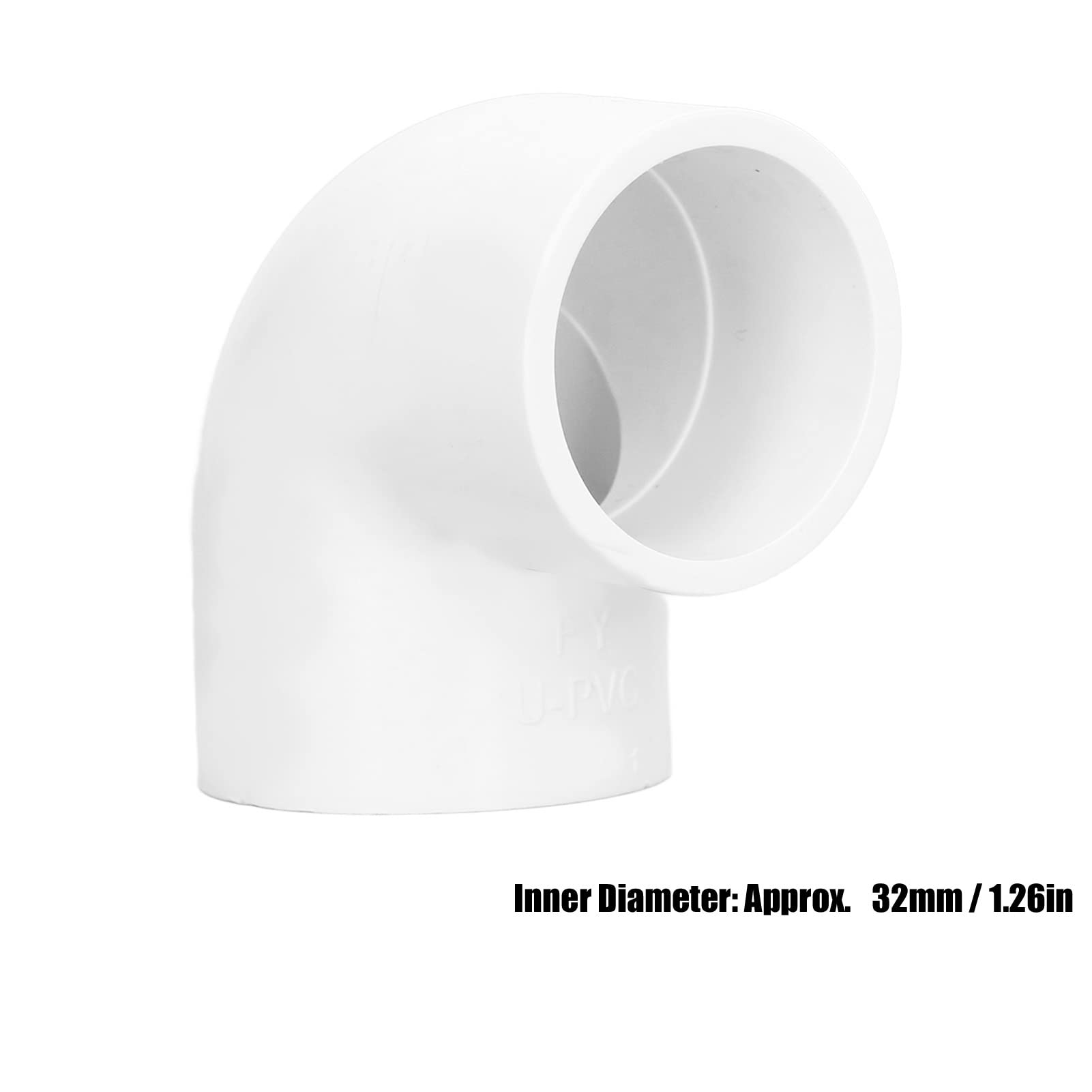 PVC Pipe Fittings, 12Pcs 90 Degree White Elbow Unthreaded Adapter Coupling 2 Way Plastic Water Supply Joints (32mm)