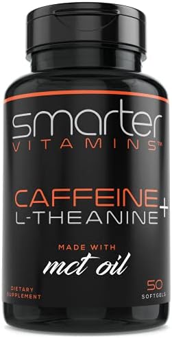 200mg Caffeine Pills - MCT Oil from 100% Coconuts + 100mg L-Theanine, Advanced Energy, Clean Focus and Perfect Clarity + All Natural Smooth Extended Release