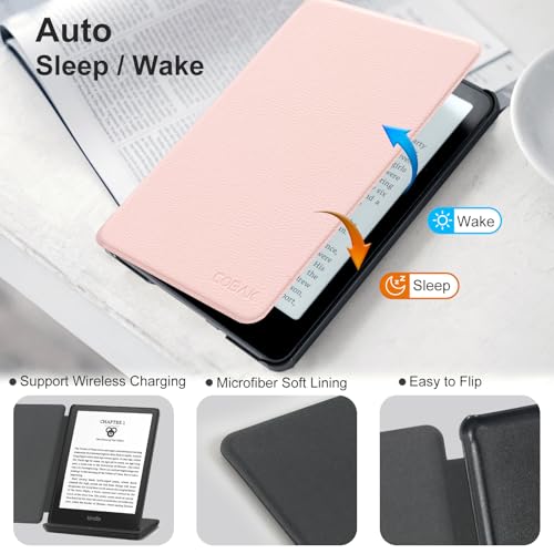 Image of CoBak 6 inch Magnetic Case, not for iPad (A073008) | Compatible with PopSockets /UGREEN /Anker Magnetic Grip and Stand, Auto Sleep and Wake, Pink