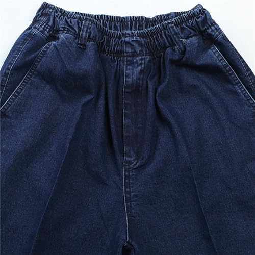 Mens Plus Size Elastic Waist Jeans Comfy and Classic Loose Fit Work Pants for Casual Wear,Relaxed and Comfortable Style4