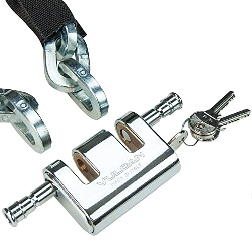 Vulcan Security Chain And Lock Kit - Premium Case-Hardened - 5/16 Inch X 3 Foot (+/- 1.5 Inches) - Chain Cannot Be Cut With Bolt Cutters Or Hand Tools #TOP1