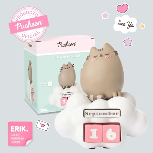Grupo Erik Pusheen Perpetual Calendar | Flip Calendar | Pusheen Calendar | Perpetual Calendars | Pusheen Desk Calendar | Pusheen Cat Figure | Pusheen Gifts | Cool Calendar
