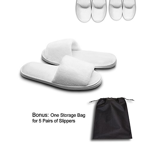Pantoufles blanches pour spa et invités AhfuLife | Solution confort 5 paires - 6