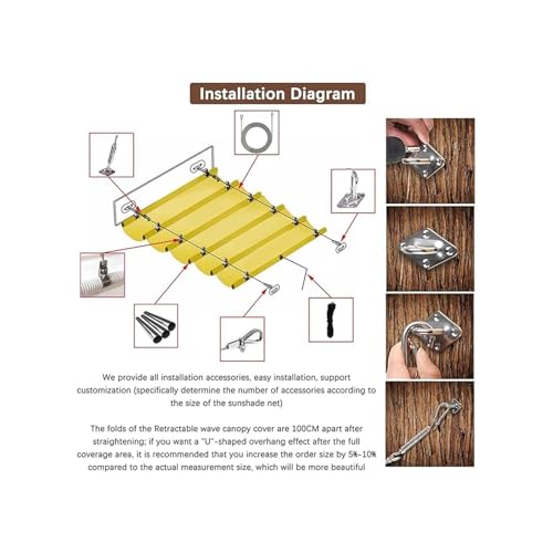 Toldo vela para exteriores retráctil contra acumulación de agua y calor en onda 7