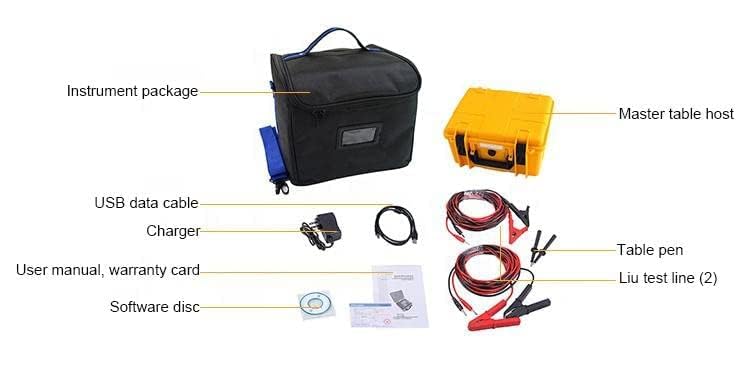 Equipotential Bonding Resistance Tester Contact DC Resistance Test with Measuring Range 1mΩ to 30.0kΩ Test Current ≥4A LCD Display Waterproof Protection Box