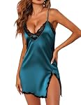 Ekouaer – Ekouaer Nachthemd Damen Sommer Ärmellos Satin Negligee Sexy,