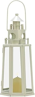 Zings & Thingz 57071636 Ivory Lighthouse Candle Lantern, No Size, White