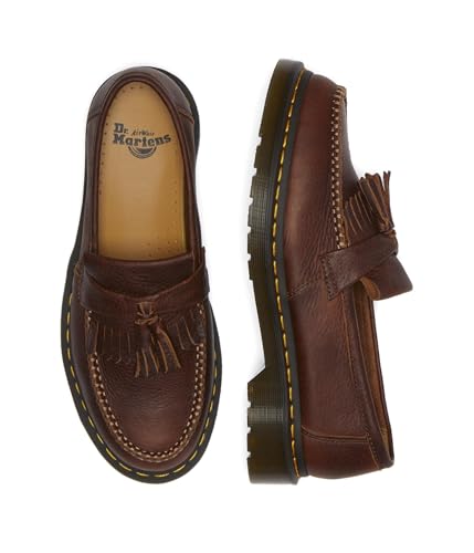 Dr. Martens Unisex-Adult Adrian Yellow Stitch Leather Loafers2