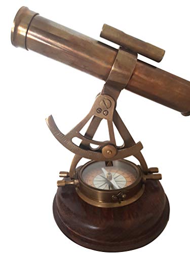 Nautical Brass Theodolite Telescope Survey Navigation Alidade Compass Home Decor Rustic Copper Finish 8x7 Antique Maritime