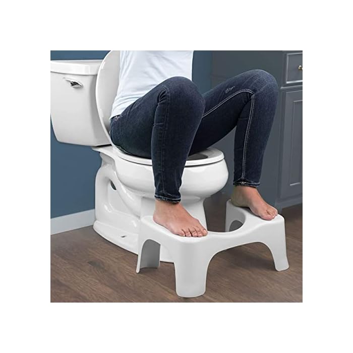 Squatty Potty Simple Bathroom Toilet Stool, White, 7"