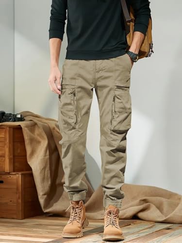 Image of Leriya Fashion Men's Cargo Pants with Pockets | Cotton Joggers for Men | 6 Pocket Jeans Pant | Casual Trousers for Men | Comfortable Casual Workwear Joggers