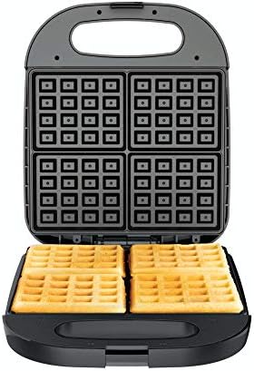 kalorik black and stainless steel double belgian waffle maker