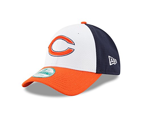 New Era NFL Chicago Bears Perf Block 2 9FORTY Adjustable Cap, One Size, White/Team Color