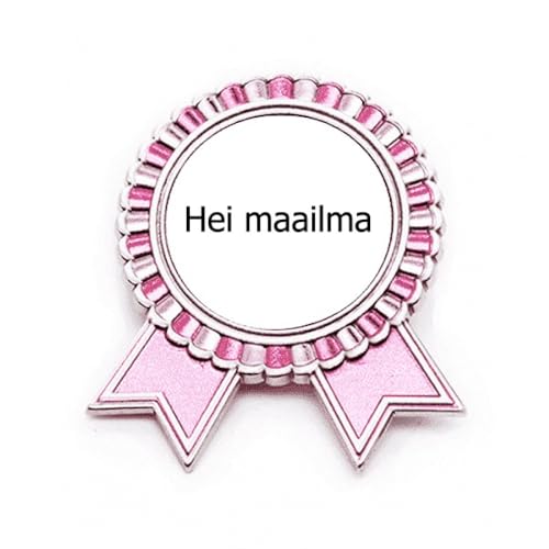 Broche Finlandaise Art Déco Rose Winner Award Medal en Métal Taille M