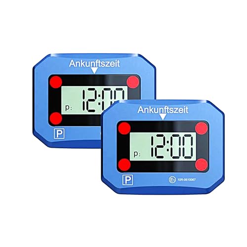 VENTON [Test SEHR GUT, Note 1.1] 2 Stück Elektronische Digitale Parkscheibe mit Zulassung, Automatische elektrische Parkuhr, Auto Zubehör Innenraum, Auto Gadgets, Autozubehör elektronisch