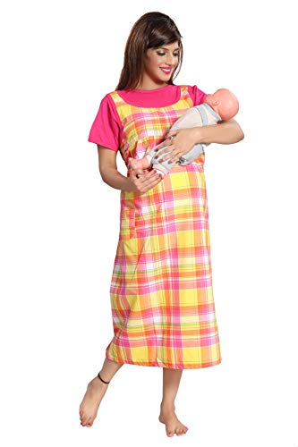 Image of Soulemo Women's Cotton Checkered Maternity Dres