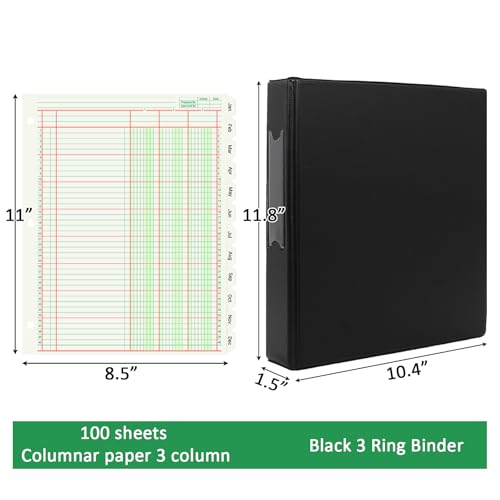 Papier comptable rechargeable 21,6x27,9 cm avec blocs d'analyse