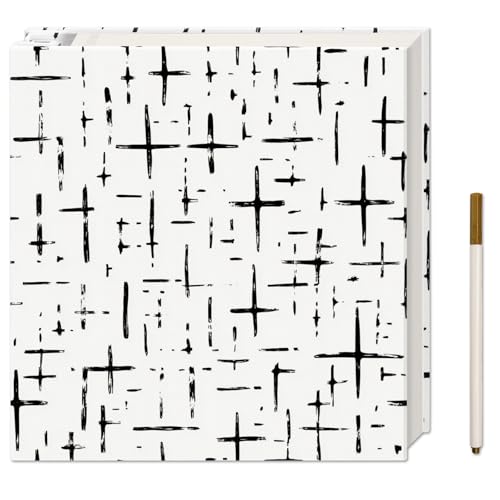 Vienrose Photo Album Self Adhesive Linen Cover Picture Album Scrapbook 20 Sheets 40 Pages 6 x 4 Photos Photobook Cross Geometric Pattern