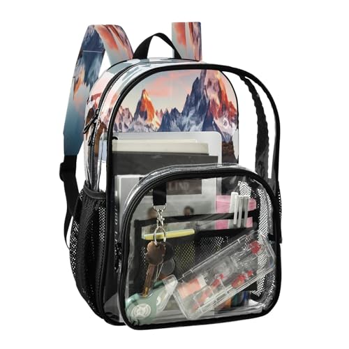 Colorful Wild Flowers Clear Backpack - Stadium Approved Large 15.7-inch Waterproof Transparent Bag for Sports, Concerts, Work, Travel#3332