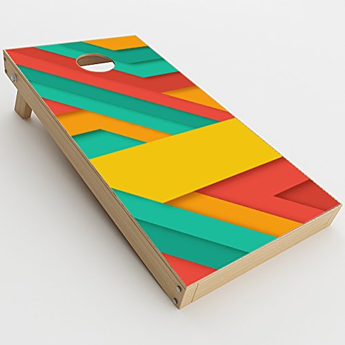 Skin Decal Vinyl Wrap for Cornhole Game Board Bag Toss/Turquoise Blue Yellow